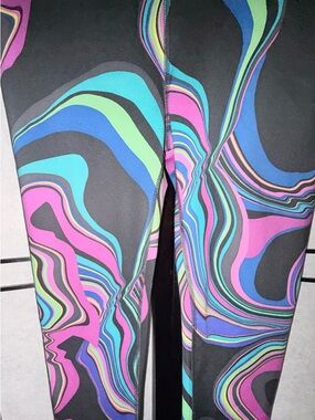FILA Vibrant Swirl Print Leggings - Multi Color Running Pants
